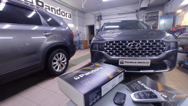 Hyundai Santa Fe установка Pandora VX-4G GPS, доп. блокировки и защиты штатного радиоканала